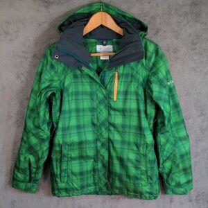 Columbia Interchange Omni-Tech Jacket Sz XS Green Waterproof Breathable Gorpcore